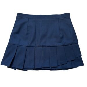 Navy Blue Pleated Skirt Skort Built In Shorts Tennis Prep Academia Golf - S